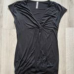 Lush Clothing Lush Black Cap Sleeve V-Neck Top Size Medium Photo 0