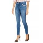 INC International Concepts Skinny Jeans Tweed Fringe Side Mid Rise Size 0 NWT Blue Photo 1