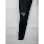 Frame  Le Skinny de Jeanne Black Distressed Noir Low Rise Skinny Denim Jeans 24 Photo 7