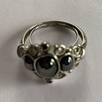 Adjustable Avon Black and Silver Scroll Ring size 5 Photo 1