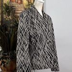 Covington  Blazer Jacket Women’s Large Black Beige Dark Academia Single Button Photo 5