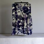 Laura Scott  Women's Skirt Size Large Lined Blue Purple Swing Floral Photo 1