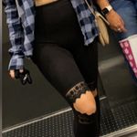 Hayden  Los Angeles High Waisted Leggings with Knee Lace Cutouts Photo 8