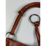 Micro Firenze Leather Hobo Bag Designer Ring Accent‎ Shoulder Bag Brown Photo 7