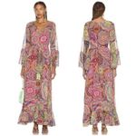 Alexis  Charisma Paisley Print Belted Flounce Maxi Dress Mystic Womens Size Small Photo 0