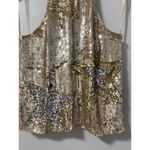 Parker  Vika Sequin Tank Top in Blush Stars Gold Tan XS NYE Sparkle Party EUC Photo 3