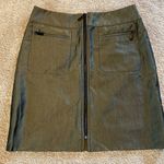 Etcetera  Gold Black Metallic Full Front Zip & Pockets Pencil Skirt Size 4 Photo 0