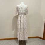 Cream Floral Tiered Maxi Dress Size Large Orange Photo 5