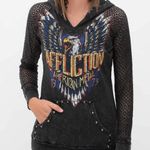 Buckle Affliction Born To Run Graphic Hooded Sweatshirt Metal Rock and Roll Photo 0