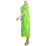 RHODE Maci Geometric Puff Sleeve Midi Dress, Electric Eden, 8 (US) Green Photo 11