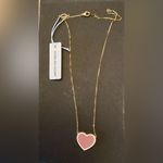 Rachel Zoe NWT Sterling Silver Pink Heart Pendant Necklace Photo 5