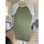LuLaRoe  Knee Length T-shirt Dress Green Gray Comfy Lounge Stretch XL Streetwear Photo 2
