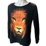 Romeo + Juliet Couture Romeo & Juliet Tiger Face and Spikes Sweatshirt Photo 6