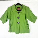 525 America  Knit Short Sleeve Sweater Cardigan Size Medium Green Artsy Photo 0