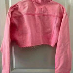 Urban Outfitters NWT  BDG Carissa Cropped Denim Trucker Jacket ~ Hot/Neon Pink~M Photo 4