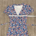 Sézane Sezane Anastasia Blue Poppy Floral Wrap Dress Lined Summer Mini Dress 34 US 2 XS Photo 8