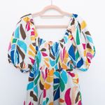 Tabitha Brown Womens Linen Dress‎ Size M Puff Sleeve Tiered Maximalist Summer Size M Photo 7