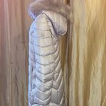Calvin Klein Fur M Women's Gray faux fur Hooded Puffer Coat Silver Hardware Photo 7