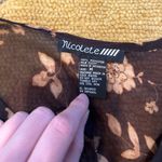 Floral Print Sheer Ruffle Belle Sleeve 3/4 Sleeve Blouse Shirt Top Size Medium Multi Photo 1