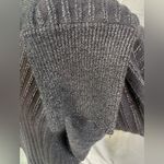 Leroy‎ Knitwear Vintage Boat Neck Dolman Shimmer Striped Grey Sweater Womens Med Gray Photo 5