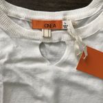 One A Blouse White Chiffon Keyhole Sweater Long Size L Photo 4