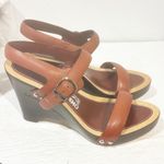 Salvatore Ferragamo  Size 7C Brown Leather Wedge Strappy Sandal NEW Photo 3