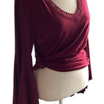 Rock & Roll Cowgirl  Red Bell Sleeve Blouse WORN ONCE Photo 0