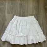 American Eagle  High-Waisted Tiered Mini Skirt in White Size Small Photo 4