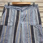 Natural Reflections Linen Blend Striped Wide Leg Pants Boho Cottagecore Coast L Photo 3