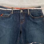 Level 99 flared leg darker denim jeans with rhinestone belt loops. Size 28 Photo 11