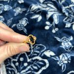 Vintage LIND Black Spinel & Diamond Gold Cocktail Ring with a quatrefoil setting Photo 11