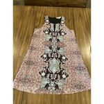 Lavender Brown  Sonna Sleeveless Silk key hole paisley Printed shift mini Dress S Photo 2