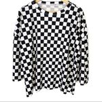 RyeDecker Checkered Oversize Long Sleeve Top Sz 3 Black Photo 0