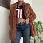 ZARA outerwear soft brown fluffy faux fur coat jacket Photo 2