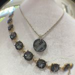 American Vintage Vintage bracelet pendant necklace set Cocktail Party Jewelry Smokey Quartz stone Photo 0