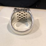 MICHAEL DAWKINS Sterling Silver Starry Night Oxidized Caviar Accented Ring Sz 5 Photo 7