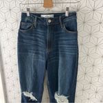 Hollister  Curvy Ultra-High Rise Dad Jean Dark Blue Distressed Photo 1