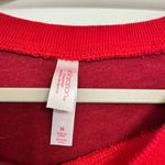 Xhilaration Red Sweatshirt with Embroidered Text Photo 2