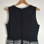 Calvin Klein Black and Houndstooth Sleeveless Knit Mini Sweater Dress L Photo 4