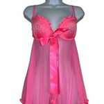 Victoria's Secret 36B Babydoll Gown HOT pink Rhinestones Photo 0