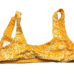 RVCA Forever Bralette Bikini Top Reversible Floral Stripe Yellow S Photo 3
