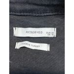 Reserved  Black Denim Ruched Collared Long Sleeve Midi Bodycon Shirt Dress Sz 38 Photo 2