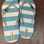 Womens Striped Nautical Anchor Strappy Sandals Flats Flip Flops Sky Blue 7 (M) Photo 1