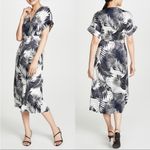 Equipment  Tavine Silk Wrap Midi Dress in Navy Palm Size‎ 6 Photo 1