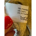 Luisa Spagnoli Sweater Women Small‎ Silver Metallic Knit Open Italian Cardigan Photo 7