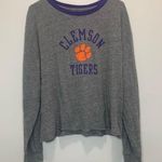 Clemson Tigers Long Sleeve Cropped TShirt Size XL Gray Photo 0