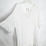 Ekouger Pullover Gauzy White Tunic Dress/Bikini Cover Up Size Medium Photo 4