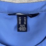 Lands' End Shirt Blue The Outfitters Pleated Blouse Short Sleeve Size 14 Petite Photo 5