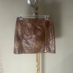 Altar'd State Altarโd State Brown Plaid Faux Leather Mini Skirt Size Medium NWT Photo 4