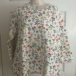 Lands’ End Quilted Floral Sweatshirt Size‎ Medium White Photo 0